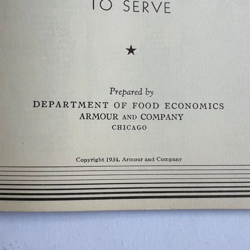 Vintage 1934 Armour Meat Cookbook Selection Preparation 100 Ways to Serve